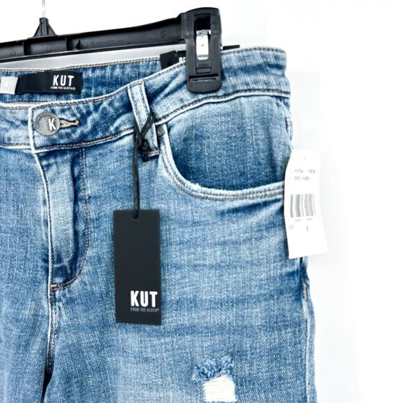 Kut From the Kloth Womens Reese Straight Leg Ankle Jeans Size 8 Raw Hem Blue NWT - Picture 6 of 11